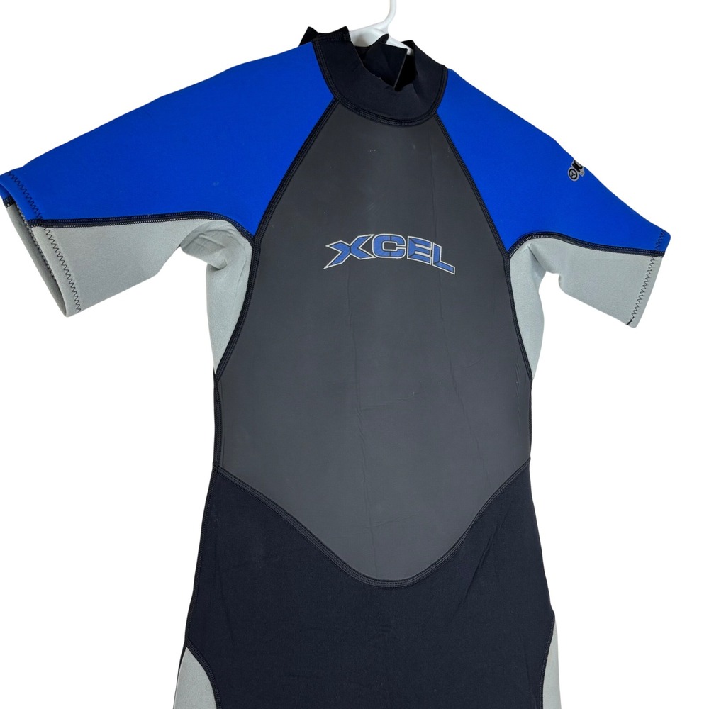 Xcel Wetsuit Shorty 14Y Blue Grey Neoprene KX221004 Short Sleeve Spring Suit